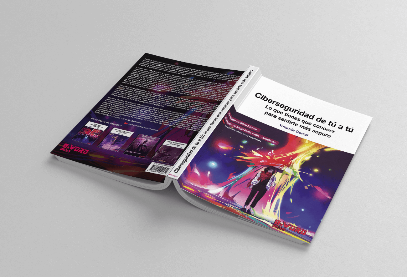 Portada y contraportada del libro 'Ciberseguridad de tú a tú. Lo que tienes que conocer para Yolanda Corral.
